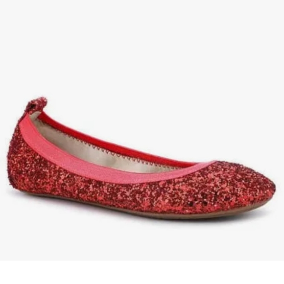 Yoshi Samra ..Miss Samara Kids Ballet Red Glitter Flat...Size 4 - Picture 2 of 9